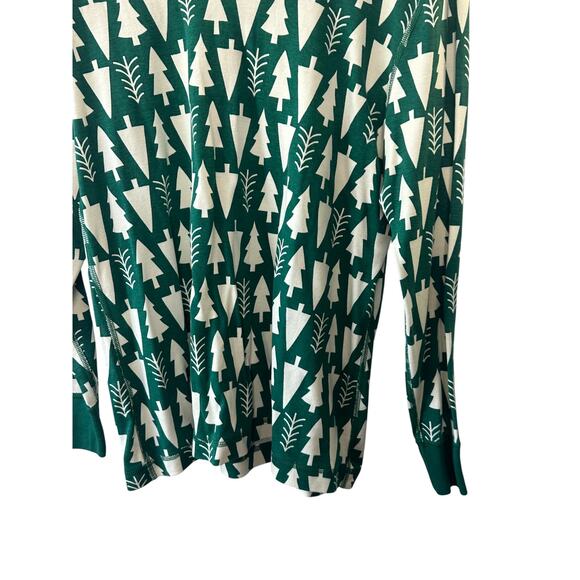 Hanna Andersson Green & White Christmas Tree Print Pajama Shirt Size XXL - Picture 3 of 5